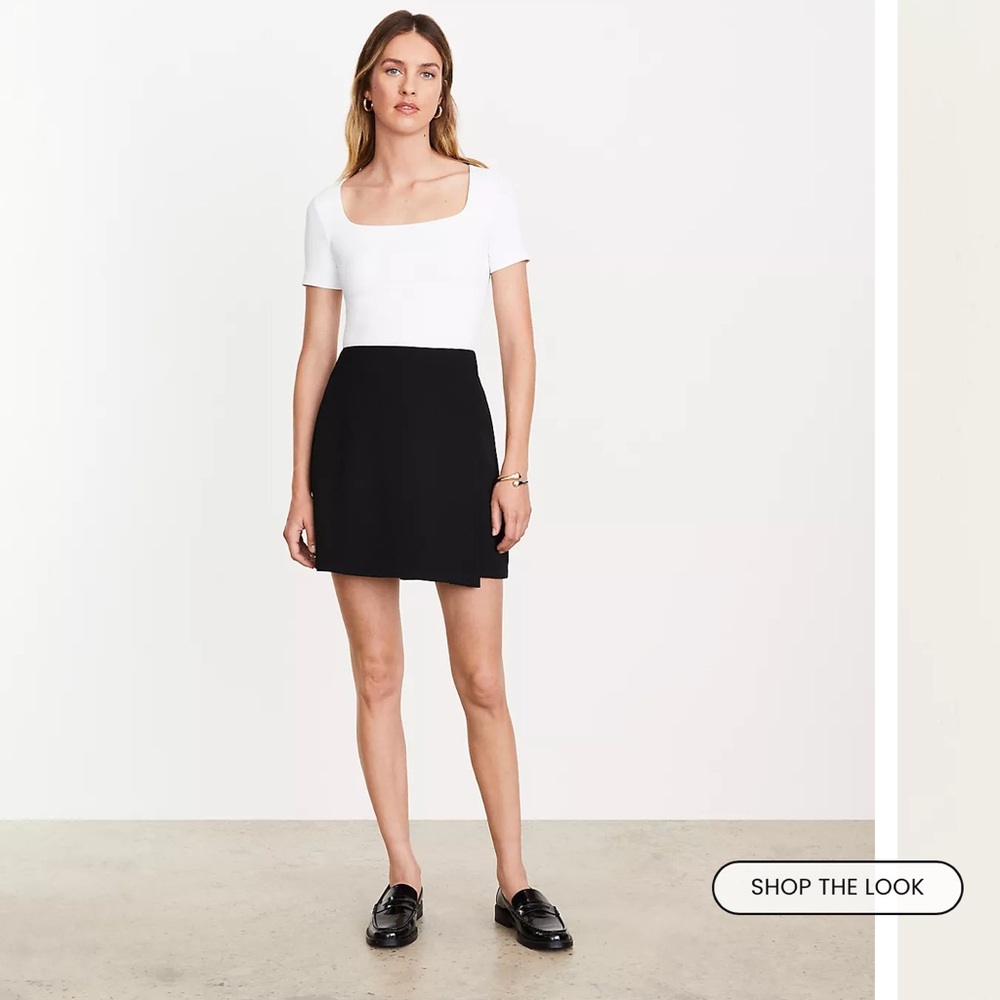 LOFT Versa Crepe Drape Mini Wrap Skirt